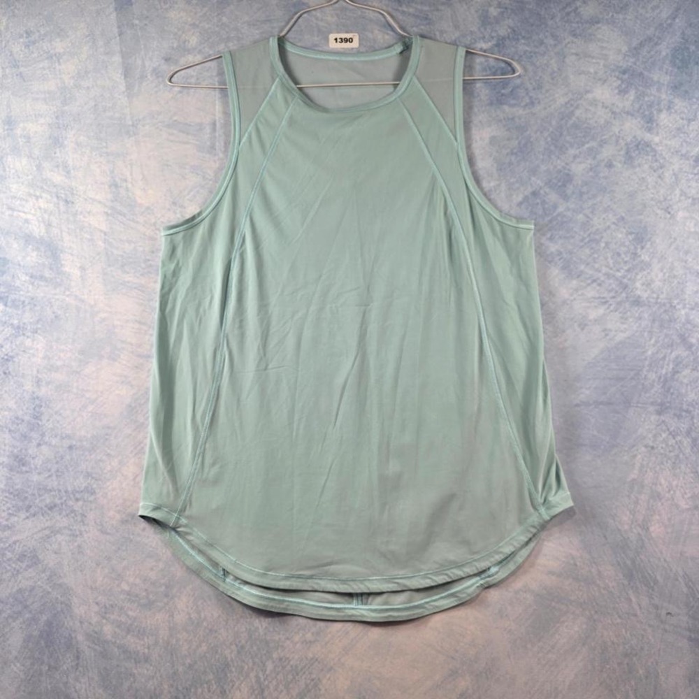 Lululemon Sculpt Tank Top Mint Green Mesh Back Athletic Running Yoga Women 10